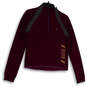 Womens Purple Gray Long Sleeve Mock Neck 1/4 Zip Pullover Sweatshirt Size L image number 1