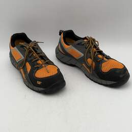 Cat Mens Black Yellow Round Steel Toe Lace-Up Sneakers Shoes Size 10.5