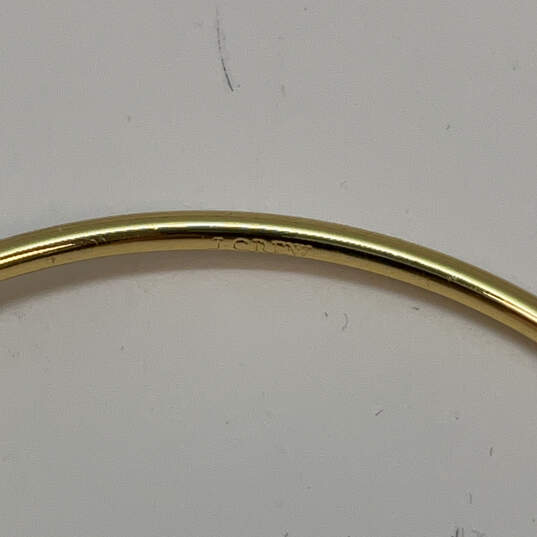 Designer J. Crew Gold-Tone Crystal Stone Faceted Classic Bangle Bracelet image number 2