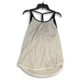 NWT Calia Carrie Underwood Womens Black White Striped Double Layer Tank Top Sz L