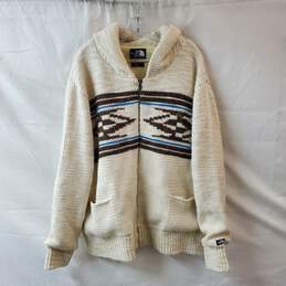 The North Face White Zip Up Knit Sweater Hoodie