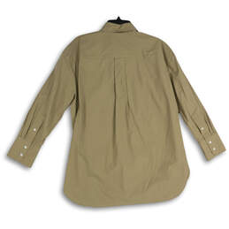 NWT Womens Tan Long Sleeve Spread Collar Button-Up Shirt Size LP alternative image