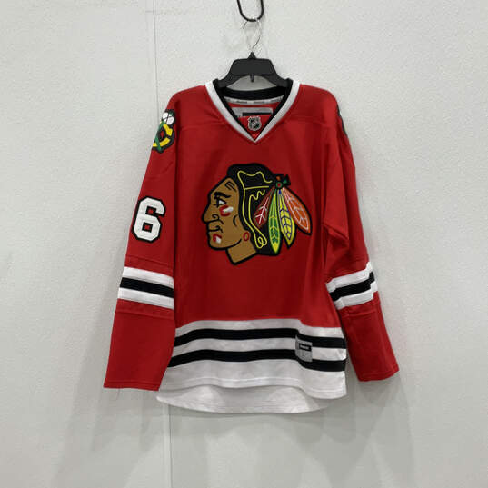 Mens Multicolor # 86 Teuvo Teravainen Chicago Blackhawks NHL Jersey Size L image number 1