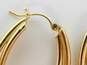 14K Gold Interlocking Tube Oblong Hoop Earrings 2.9g image number 7