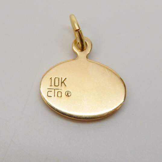 10k Yellow Gold Enamel A Initial Service Pendant 1.7g image number 5