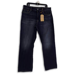 NWT Womens Blue Denim Medium Wash Stretch Straight Leg Jeans Size 36/32
