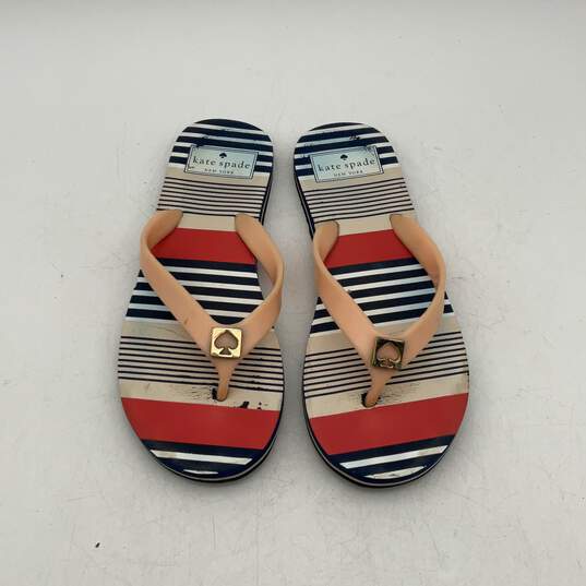 Kate Spade New York Womens Multicolor Stripe Slip On Flip Flop Sandals Size 6M image number 4
