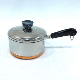 Vtg 1801 Revere Ware 1 Qt Sauce Pan Pot Copper Clad Bottom & Lid