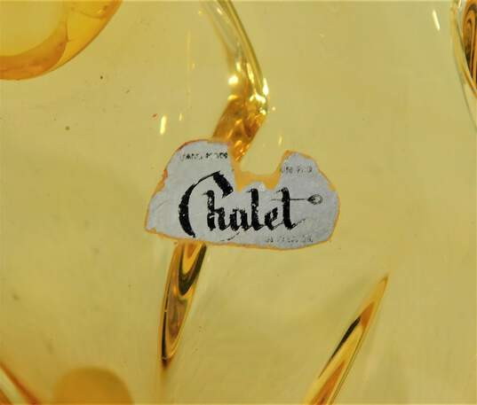Vintage Canadian Chalet Amber Art Glass Bowl Centerpiece Signed image number 3