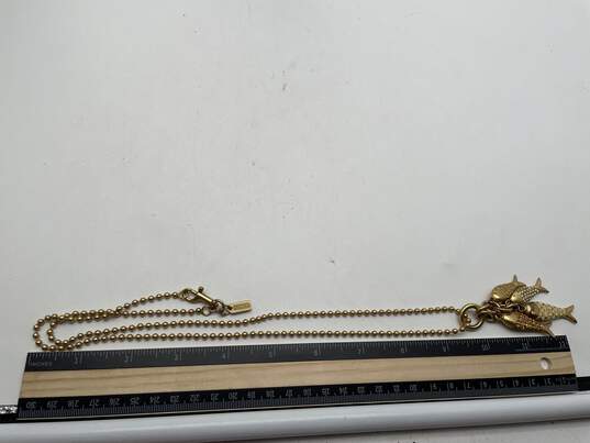 Authentic Womens Gold Tone Lobster Clasp Two Strands Chain Necklace image number 4