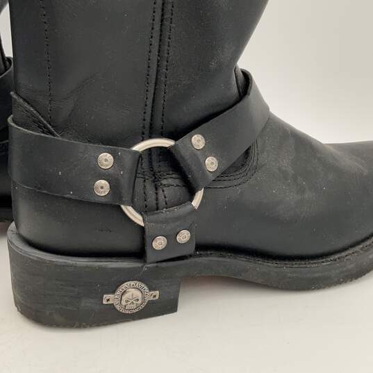 Mens Delinquent 91229 Black Leather Willie G Skull Side Zip Biker Boots Size 8.5 image number 5