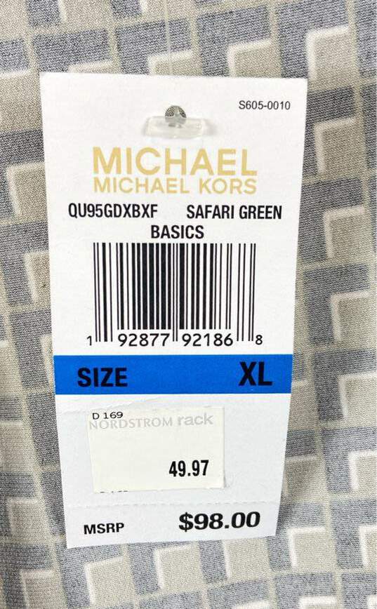 Michael Kors Women Green Geometric Print Faux Wrap Tank Blouse XL image number 5