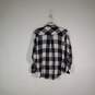 Womens Check Collared Long Sleeve Chest Pockets Button-Up Shirt Size Medium image number 2