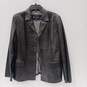 Kenneth Cole Reaction Women's Black Button Up Leather Jacket Size L image number 1