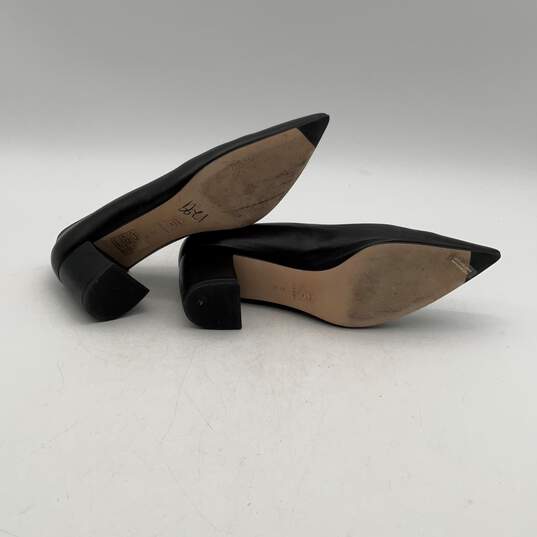 Jon Josef Womens Black Leather Pointed Toe Slip On Pump Heel Size 8 image number 4