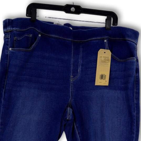 NWT Womens Blue Denim Mid Rise Super Skinny Shaping Leggings Jeans Sz 22W M image number 3