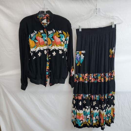 Carole Little Long Skirt & Blouse Set Size 4(Blouse) Size 12(Skirt) image number 1