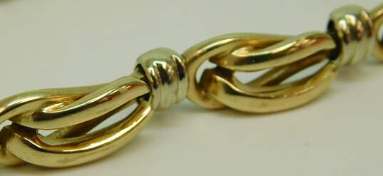 Elegant 14K Two Tone Gold Chunky Fancy Link Chain Bracelet 26.9g image number 4