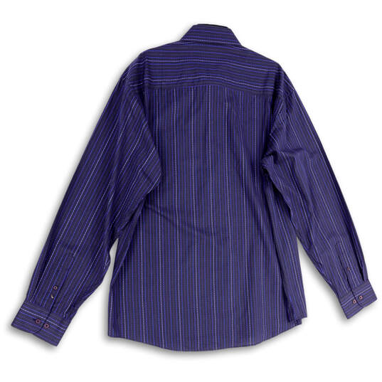 NWT Mens Blue Pinstripe Long Sleeve Collared Button-Up Shirt Sz XXL 18-18.5 image number 2