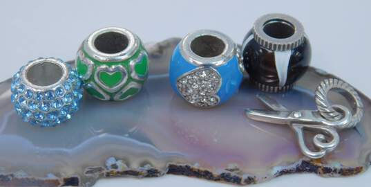 Brighton Designer Silver Tone Enamel & Swarovski Crystal Charm Beads 17.8g image number 1