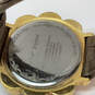 Designer Betsey Johnson Gold-Tone Crystal Stone Classic Analog Wristwatch image number 4