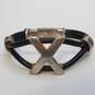 Sterling Silver Black Rubber Double Band X 7inch Bracelet 26.6g image number 1