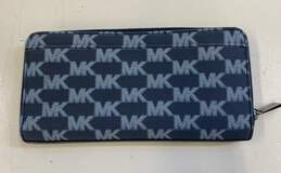 Michael Kors Cooper Monogram Signature Zip Around Wallet Blue alternative image