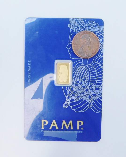PAMP 999 Fine Gold 1 Gram Suisse Certificate 7.3g image number 4