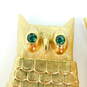 2 Vintage Avon Goldtone Green Rhinestone Eyes Owl Bird Compact Holder Brooches Set 52.1g image number 7