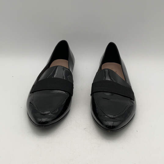 Womens Black Leather Almond Toe Slip-On Comfort Loafer Shoes Size 11 image number 1
