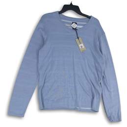 NWT Victorinox Mens Light Blue knitted V-Neck Pullover Sweater Size Large