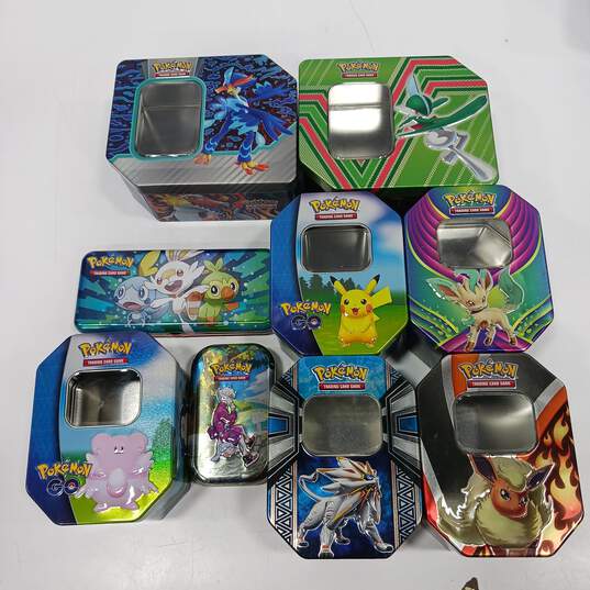 12 Assorted Empty Pokemon TCG Container Tins image number 3