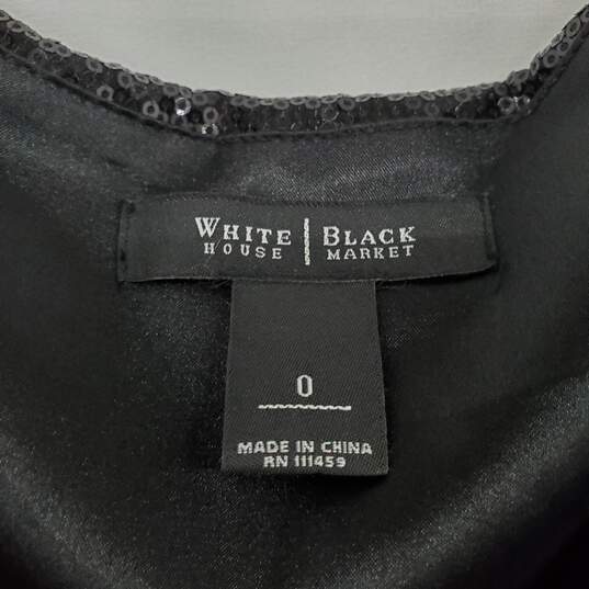 White House Black Market Black Sequin Lined Belted Mini Dress WM Size 0 image number 3