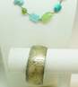 Silver Tone Contemporary Turquoise, Aqua & Agate Jewelry image number 1