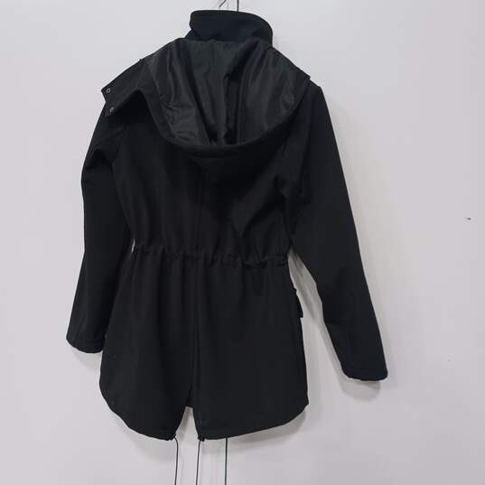 Women's Kenneth Cole New York Black Hooded Jacket Sz S image number 2
