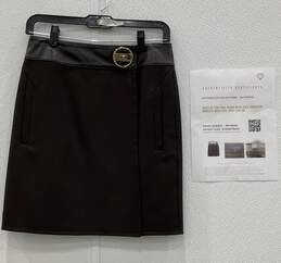 Gucci by Tom Ford Brown Mini Skirt With Gold Hardware