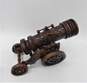 Vintage Style Decorative Carved Wood Cannon W/ Rolling Wheels Base image number 1