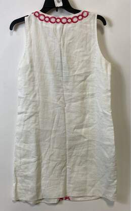 NWT Tommy Bahama Womens White Pink Geometric Embroidered A-Line Short Dress Sz M alternative image