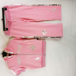 Baby Phat Women Pink 2 Piece Activewear Hoodie Sweatpants Set L NWT