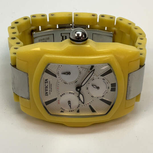 Designer Invicta 6615 White Rectangle Dial Quartz Analog Wristwatch image number 2