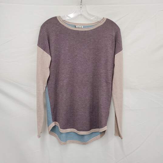 Smartwool Polyester Blend Pink & Blue Long Sleeve Crewneck Sweater Size SM image number 2