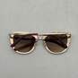 Quay Womens Gold Full Frame Cat Eye Sunglasses With Black & White Case image number 5
