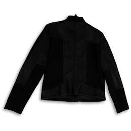 Womens Black Long Sleeve Pockets Full-Zip Motorcycle Jacket Size XL alternative image