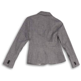 Womens Gray Notch Lapel Long Sleeve Pocket One Button Blazer Size 0P alternative image