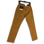 NWT Mens Brown Flat Front Stretch Twill Tapered Fit Chino Pants Size 34X32 image number 2
