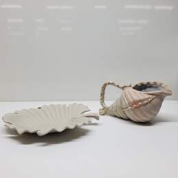 x2 Assorted Decorative Porcelain Tableware Leaf Platter + Otagiri Shell Pitcher alternative image
