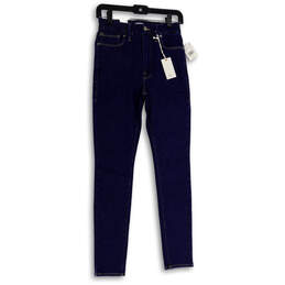 NWT Womens Blue Denim Dark Wash 5-Pocket Design Skinny Jeans Size 6 12x29