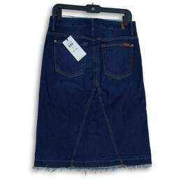 NWT 7 For All Mankind Womens Blue Denim Raw Hem 5-Pocket Design A-Line Skirt 28 alternative image