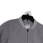 Womens Gray Raglan Sleeve Pockets Regular Fit Full-Zip Bomber Jacket Sz XS image number 3