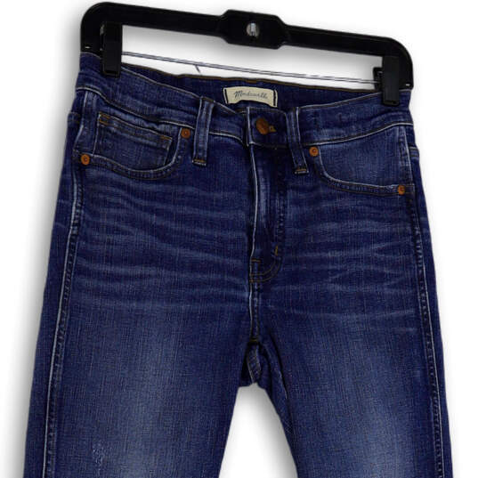 Womens Blue Denim Medium Wash Distressed Pockets Skinny Leg Jeans Size 27 image number 3